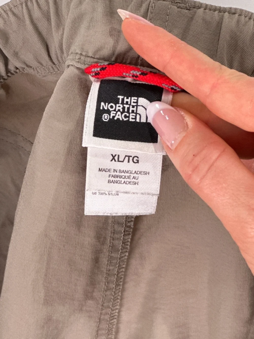 The North Face Convertible Hiking Pants Zip Off Cargo Nylon Khaki XL